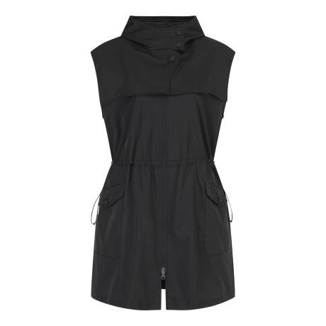 여성 플랩 후드 롱 점퍼 베스트