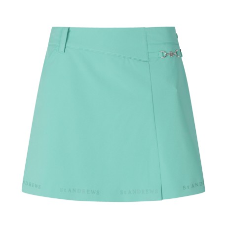 여성 심볼 체인 장식 로고 프린트 A라인 큐롯 스커트