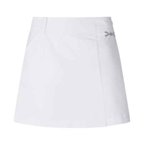 여성 심볼 체인 장식 로고 프린트 A라인 큐롯 스커트