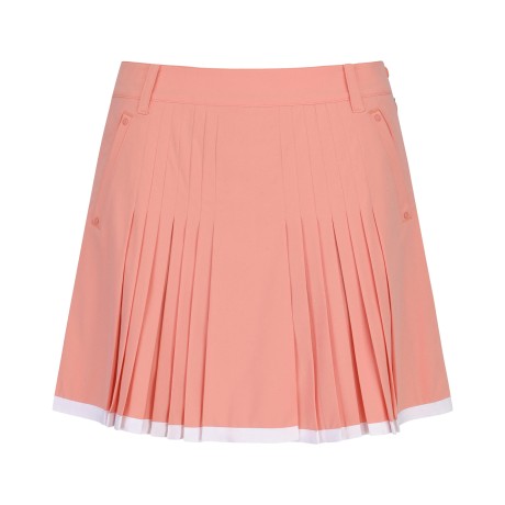 여성 라인 포인트 밴딩 더블 플리츠 큐롯 스커트