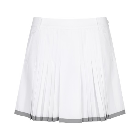 여성 라인 포인트 밴딩 더블 플리츠 큐롯 스커트