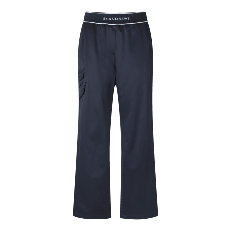 여성 니트 오비 밴딩 와이드 팬츠