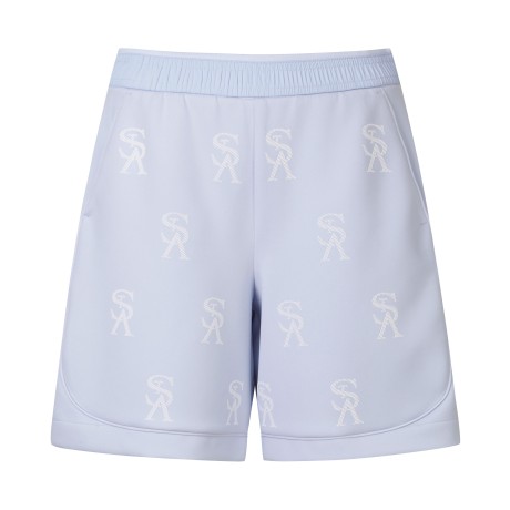 여성 엠보 로고 프린트 밴딩 트레이닝 하프팬츠