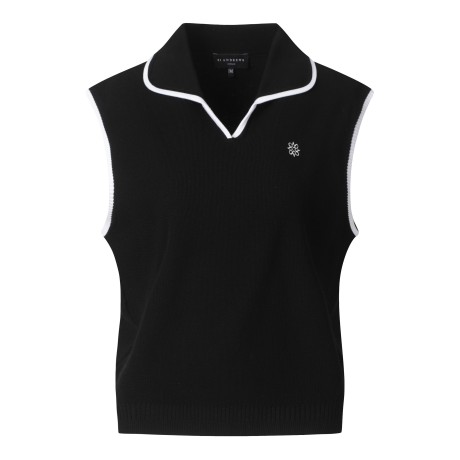 여성 별 자수 포인트 오버핏 니트 베스트