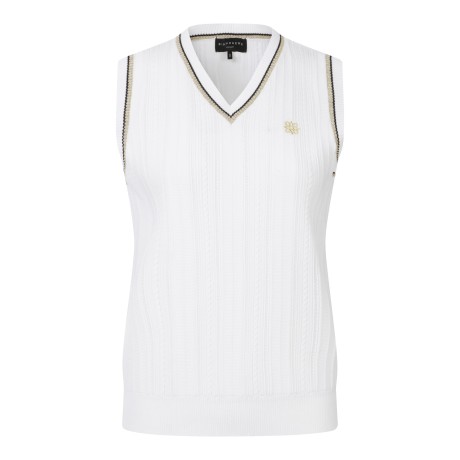 여성 글리터 라인 케이블 니트 베스트