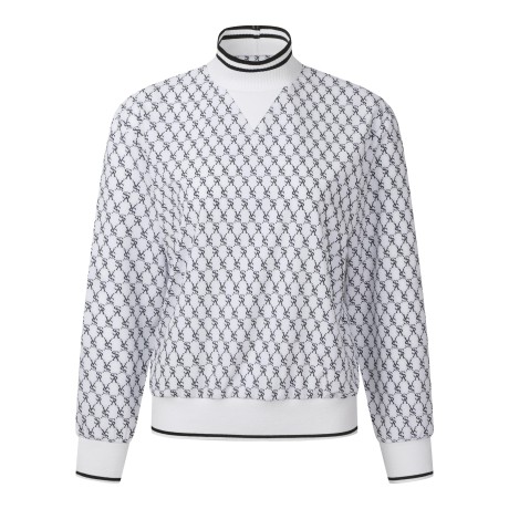 여성 STA 로고 프린트 하이넥 바람막이 긴팔 티셔츠