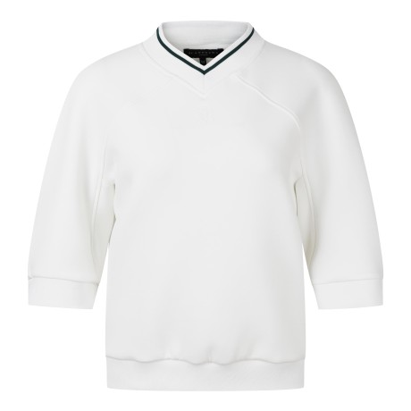 여성 더블 본딩 입체 소매 패턴 티셔츠