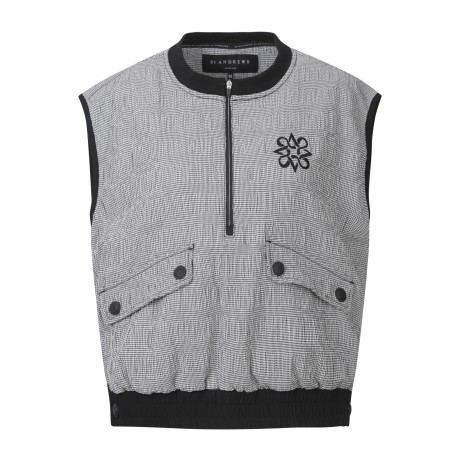 여성 깅엄 체크 하프 집업 베스트