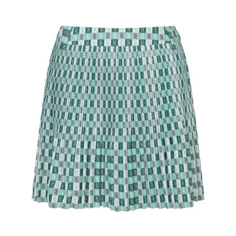 여성 로고 블럭 잔플리츠 큐롯 스커트