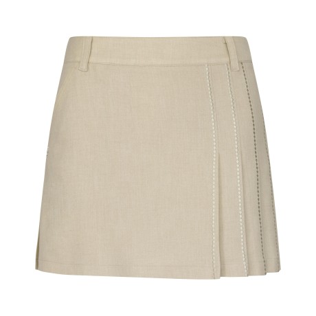 여성 자수 포인트 플리츠 믹스 숏팬츠