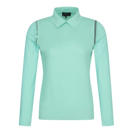 여성 냉감 슬리브 백 심볼 니트