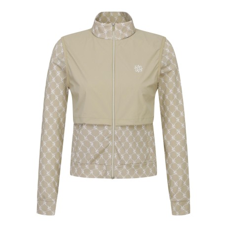 여성 크롭 레이어 냉감 저지 집업 긴팔 티셔츠