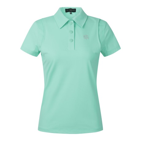 여성 암홀 펀칭 포인트 카라 반팔 티셔츠