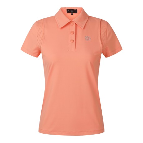 여성 암홀 펀칭 포인트 카라 반팔 티셔츠