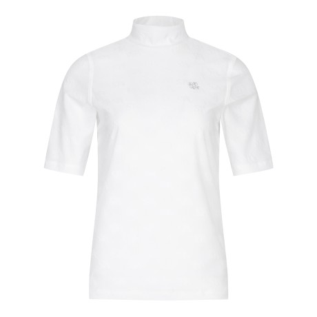 여성 테리 JQD 소프트 하이넥 반팔 티셔츠