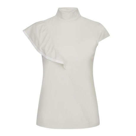 여성 언발란스 소매 UV-CUT 반팔 티셔츠