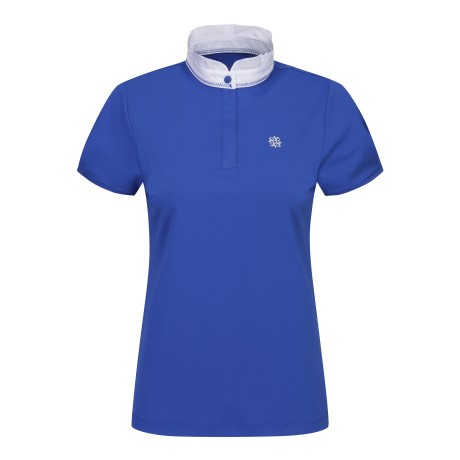 여성 별 심볼 프릴넥 카라 반팔 티셔츠