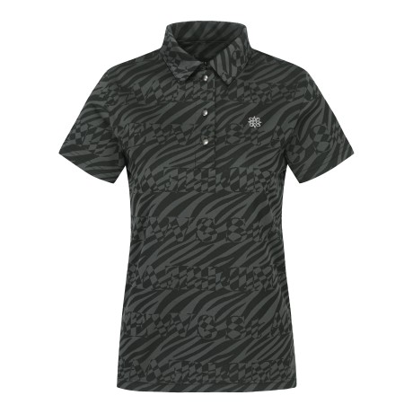 여성 옵아트 자가드 반팔 티셔츠