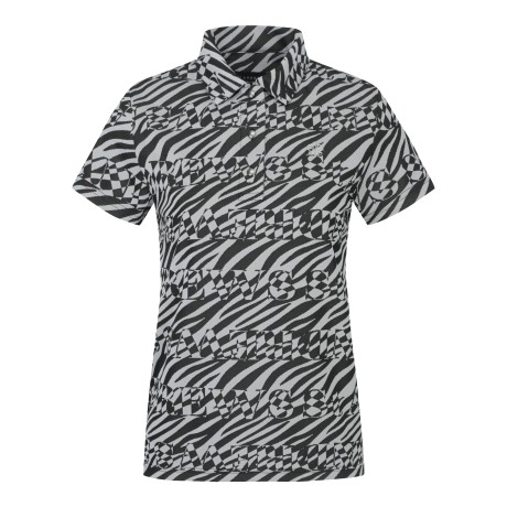 여성 옵아트 자가드 반팔 티셔츠