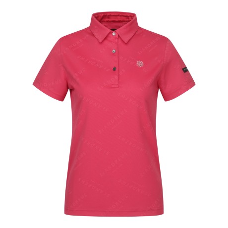 여성 크로싱 로고 자가드 반팔 티셔츠