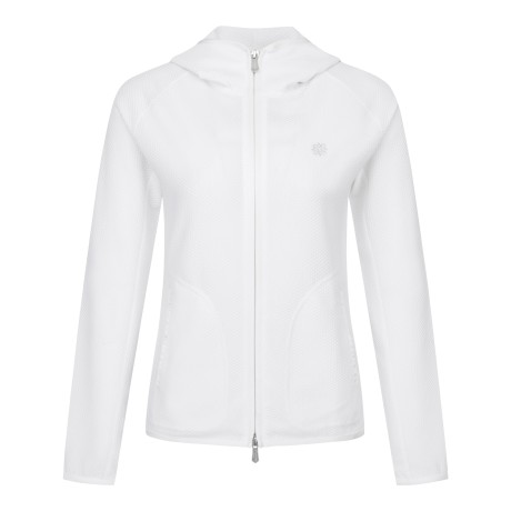 여성 별 심볼 허니콤 후드 긴팔 집업 티셔츠