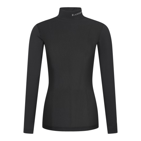 여성 로고 포인트 UV 메쉬 하이넥 긴팔 티셔츠