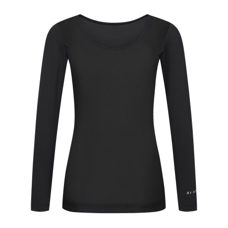 여성 로고 포인트 UV 메쉬 U넥 긴팔 티셔츠