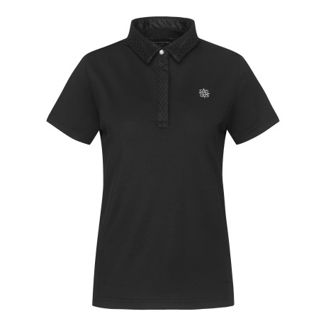 여성 레이스 디테일 스트레치 반팔 티셔츠