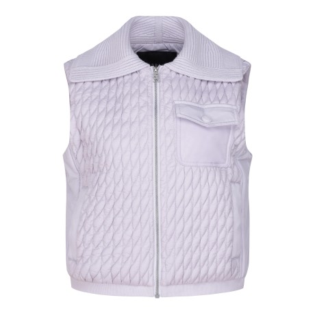 여성 니트 카라 퀼팅 점퍼 베스트