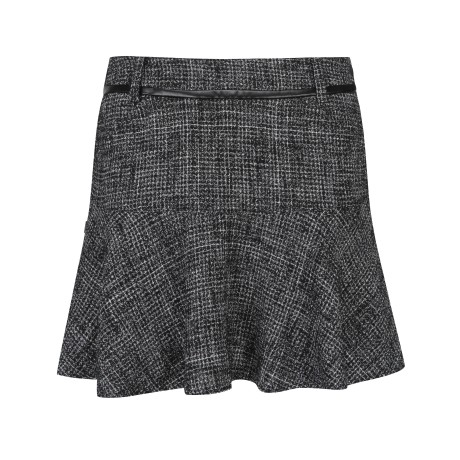 여성 레더 배색 훌 큐롯 스커트