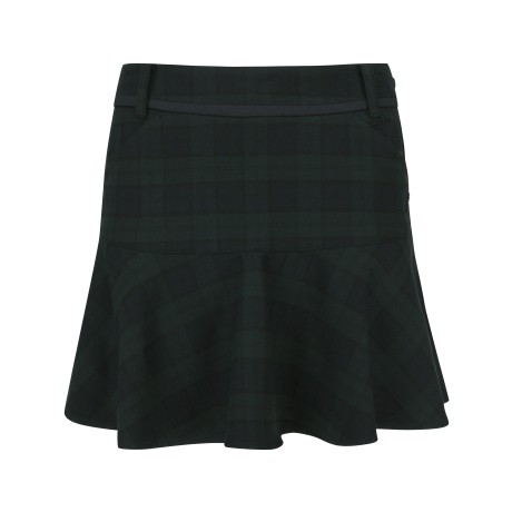 여성 레더 배색 훌 큐롯 스커트