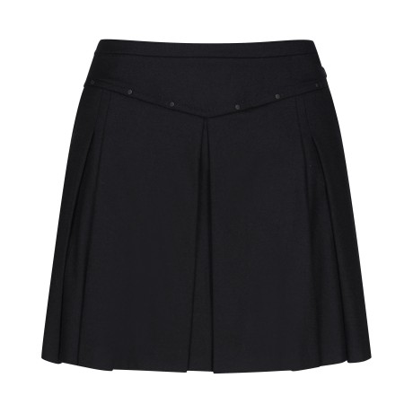 여성 리벳 A라인 플리츠 울 큐롯 스커트