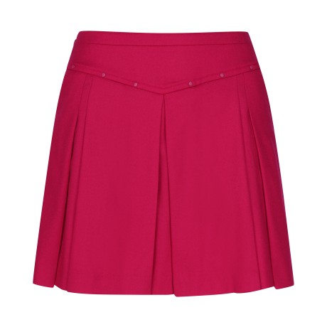 여성 리벳 A라인 플리츠 울 큐롯 스커트