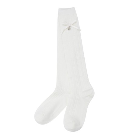 여성 별 심볼 리본 케이블 소프트 울 니삭스