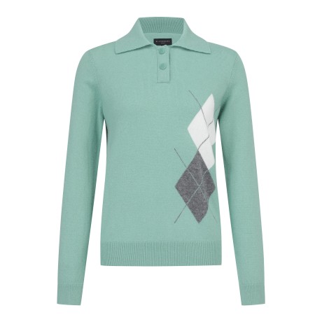 여성 아가일 패턴 캐시미어 니트