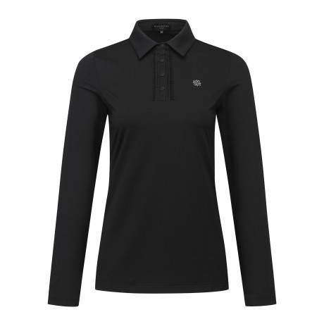 여성 핀턱 레이스 포인트 솔리드 긴팔 티셔츠