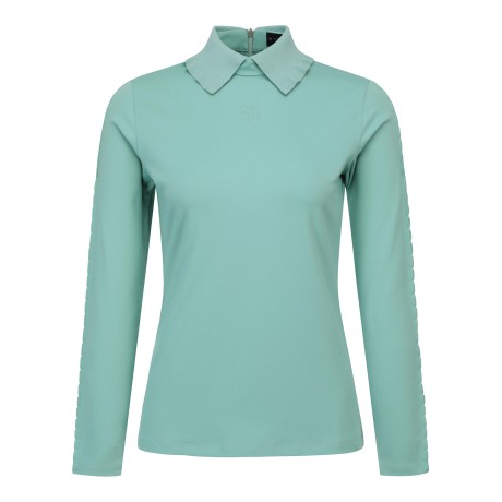 여성 별 심볼 니팅 카라 소프트 긴팔 티셔츠