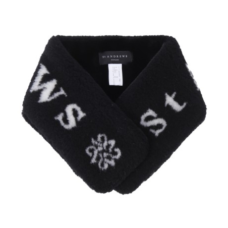 여성 워딩로고 덤블 넥 워머