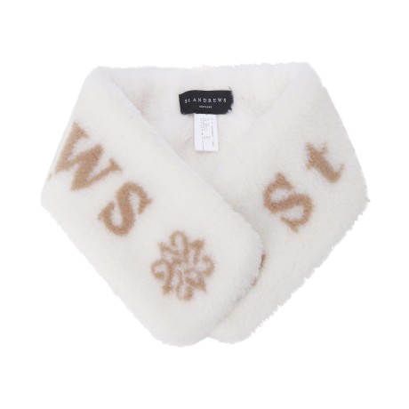 여성 워딩로고 덤블 넥 워머