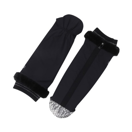 여성 로고 핫픽스 페이크퍼 패딩 레그 워머