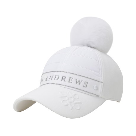 여성 별 심볼 워딩로고 퀼팅 볼캡