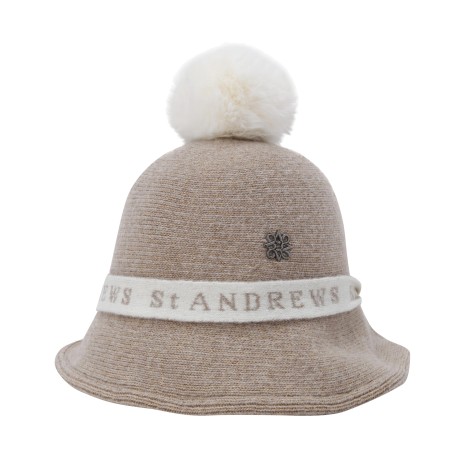 여성 니트 테잎 퍼 방울 보닛햇