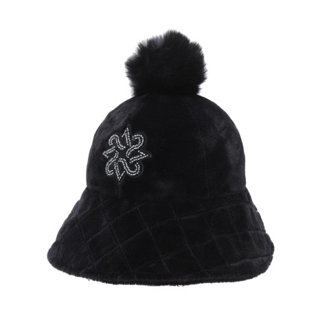 여성 로고 비즈 와펜 리본 햇