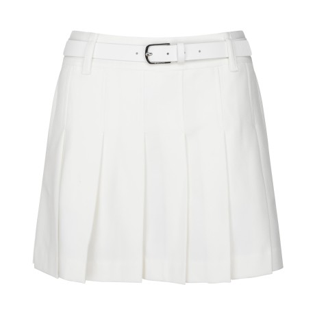 여성 솔리드 벨트 SET 플리츠 큐롯 스커트