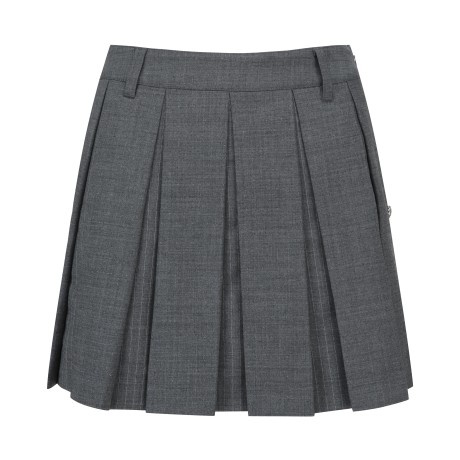 여성 도트 히든 스트라이프 플리츠 스커트