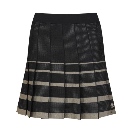 여성 글리터 라인 블록 플리츠 스커트