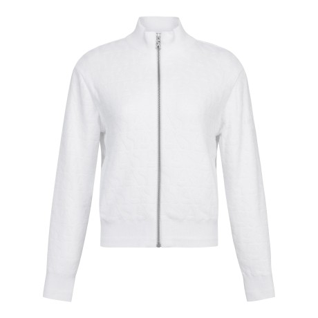 여성 심볼 부클 자수 STA 자카드 집업 가디건