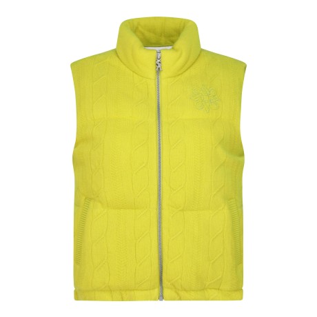 여성 별 심볼 믹스 니트 패딩 베스트