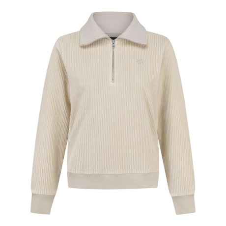 여성 코듀로이 솔리드 하프집업 방풍 긴팔티셔츠