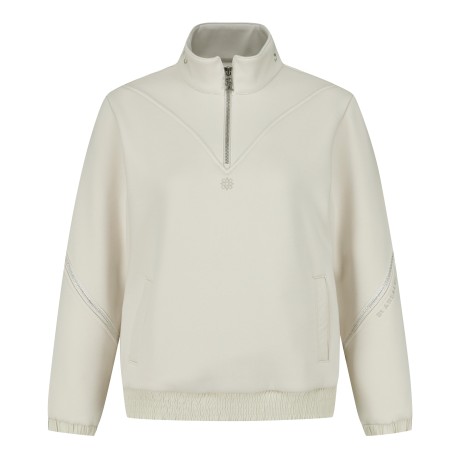 여성 밍크 기모 하프집업 하이넥 긴팔 티셔츠